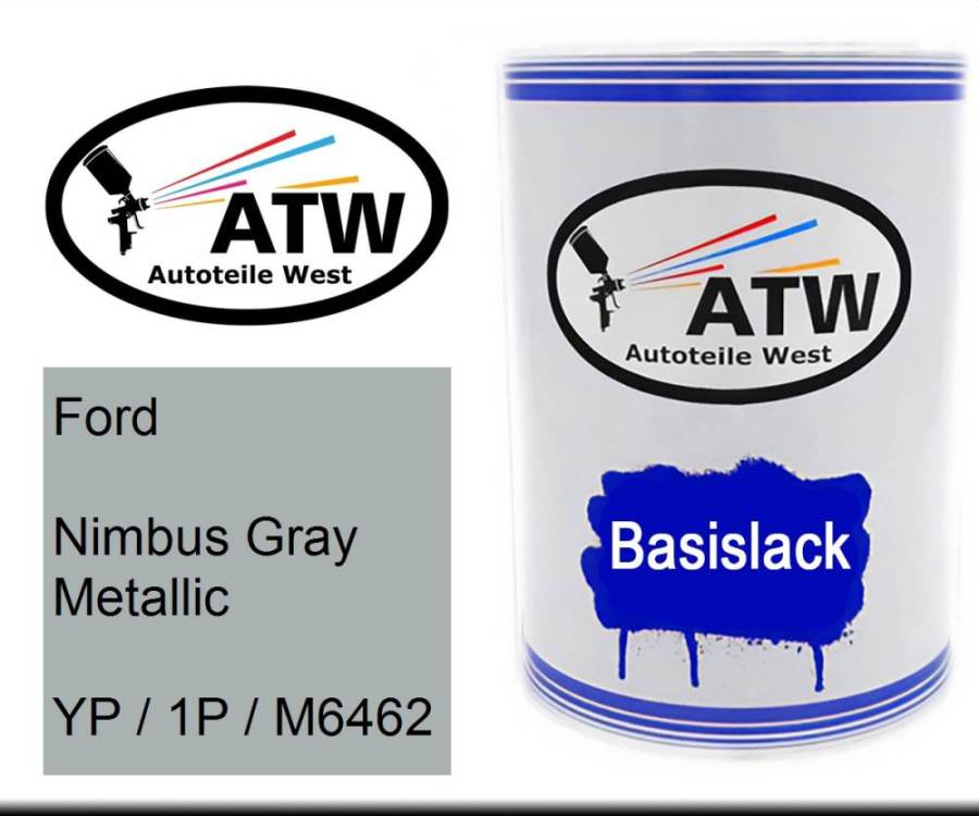 Ford, Nimbus Gray Metallic, YP / 1P / M6462: 500ml Lackdose, von ATW Autoteile West.